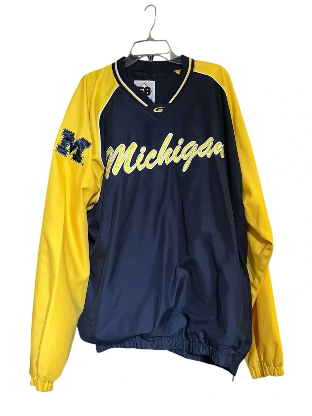 Michigan Wolverines Men’s 3XL Pullover Windbreaker Navy & Maize Sleeves M-Right